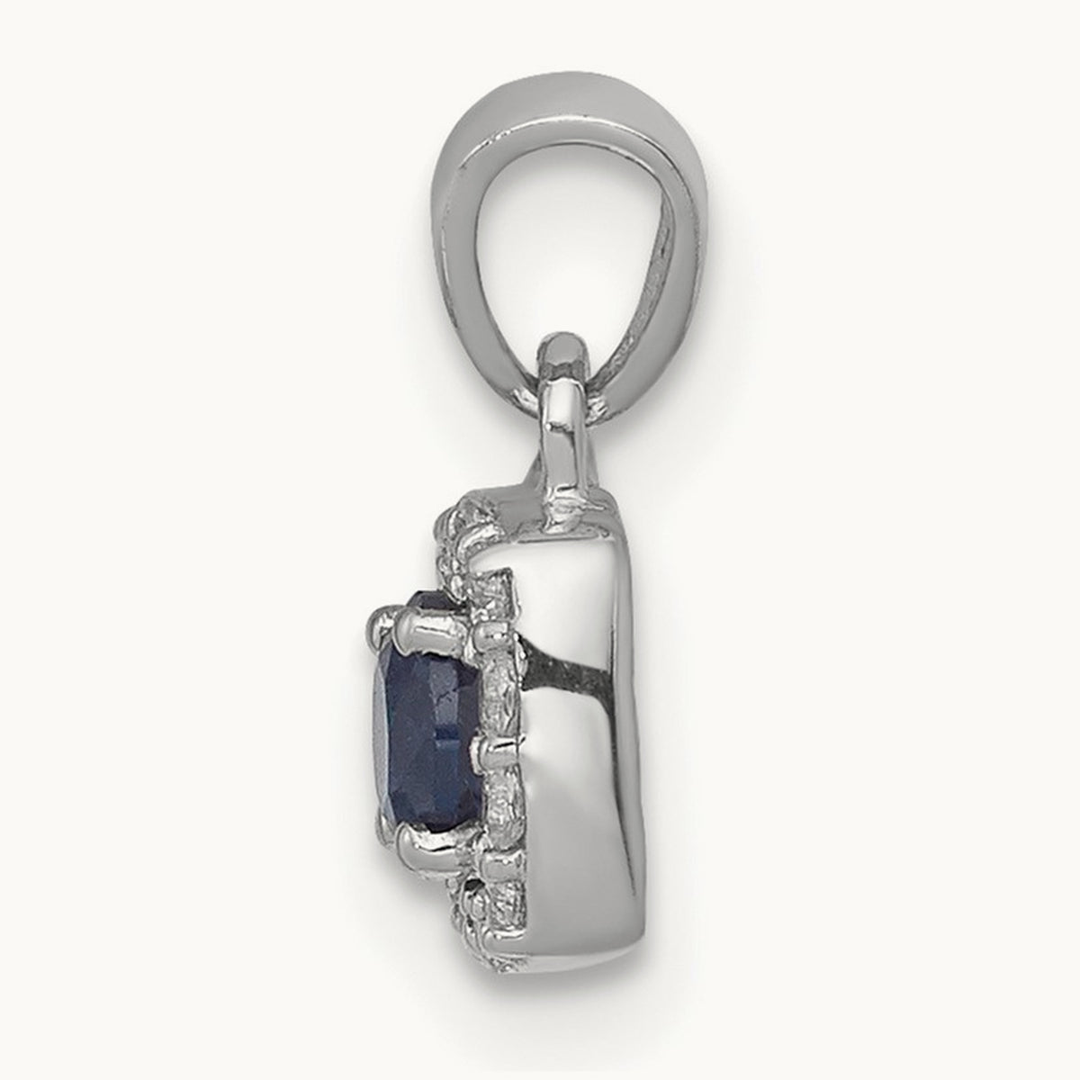 1/3ct. Blue/White Diamond Square Pendant, 14K White Gold