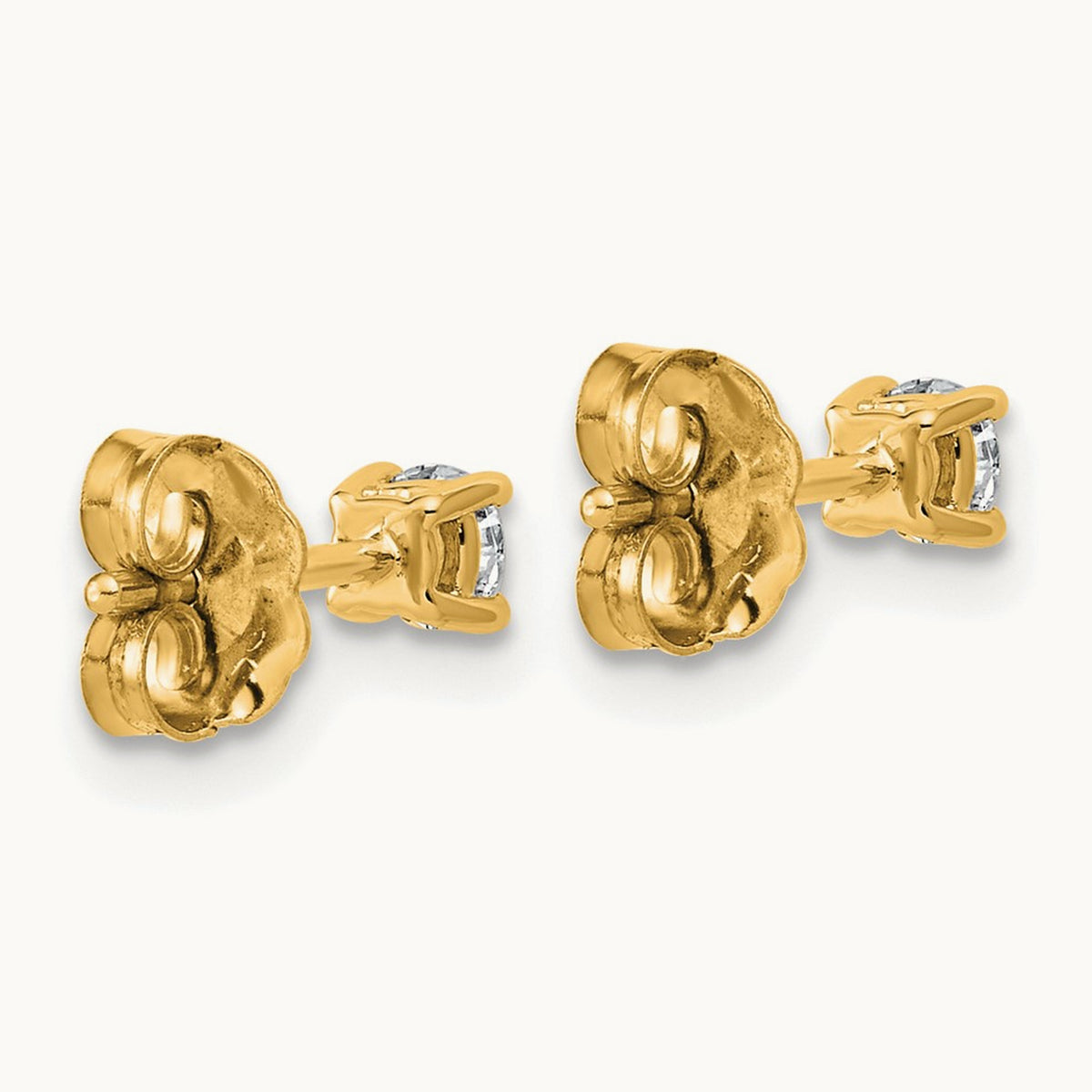 Round Lightweight Earrings, 0.25-6.00 ct tw Lab-Grown Diamond — 1/4 ct, 10K Yellow Gold