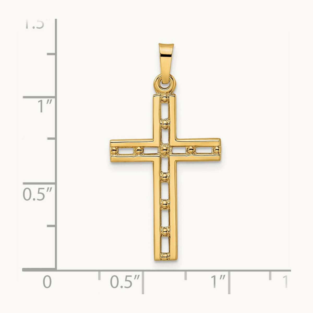 Polished Solid Cross Pendant — 32.18mm