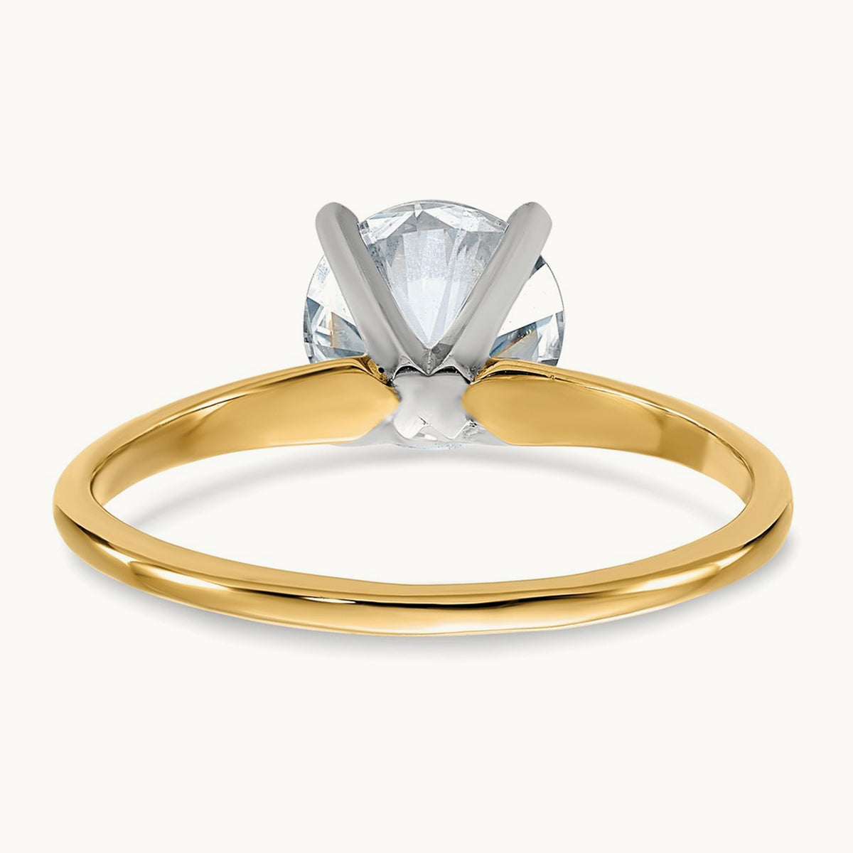 Round Solitaire Engagement Ring, 1.75 ct tw Lab-Grown Diamond — 14K Two-Tone