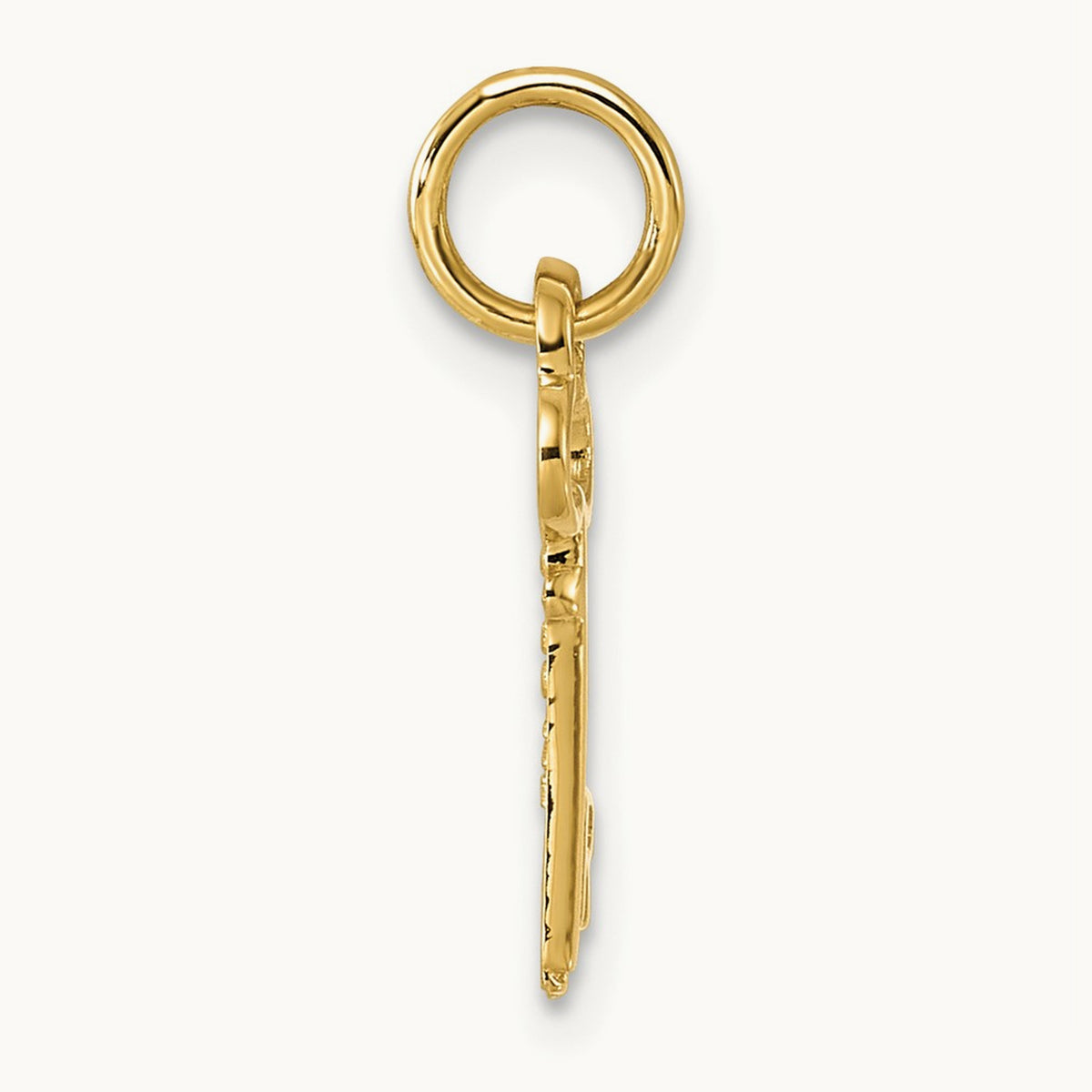 Key Initial Charm — 14K Yellow Gold, R