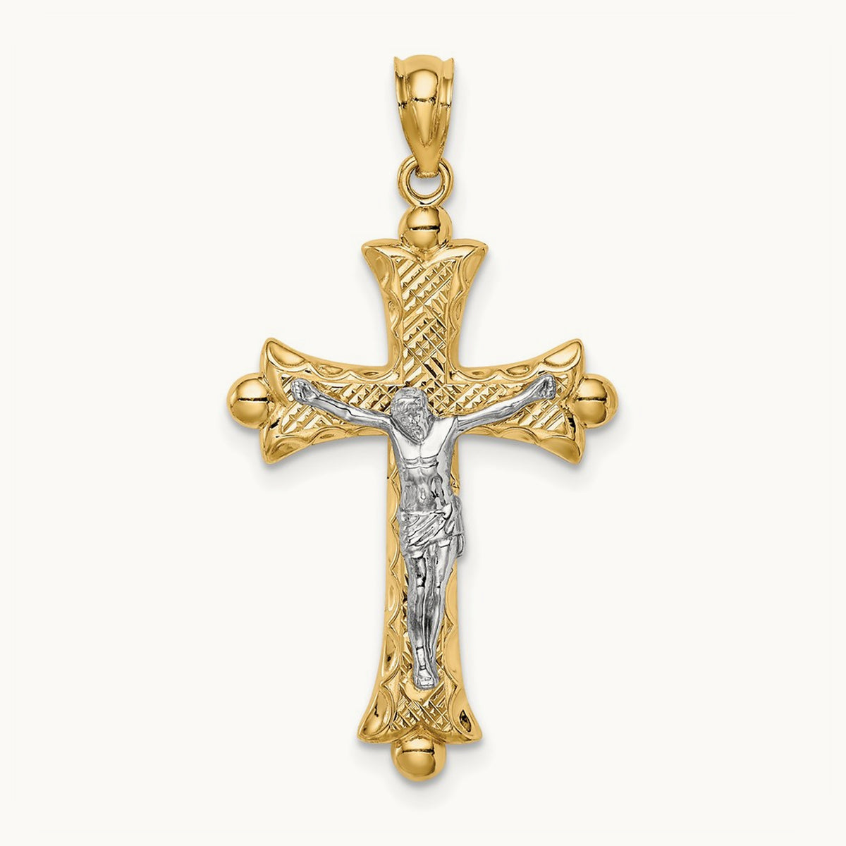 Florentine Crucifix, 14K Two-tone