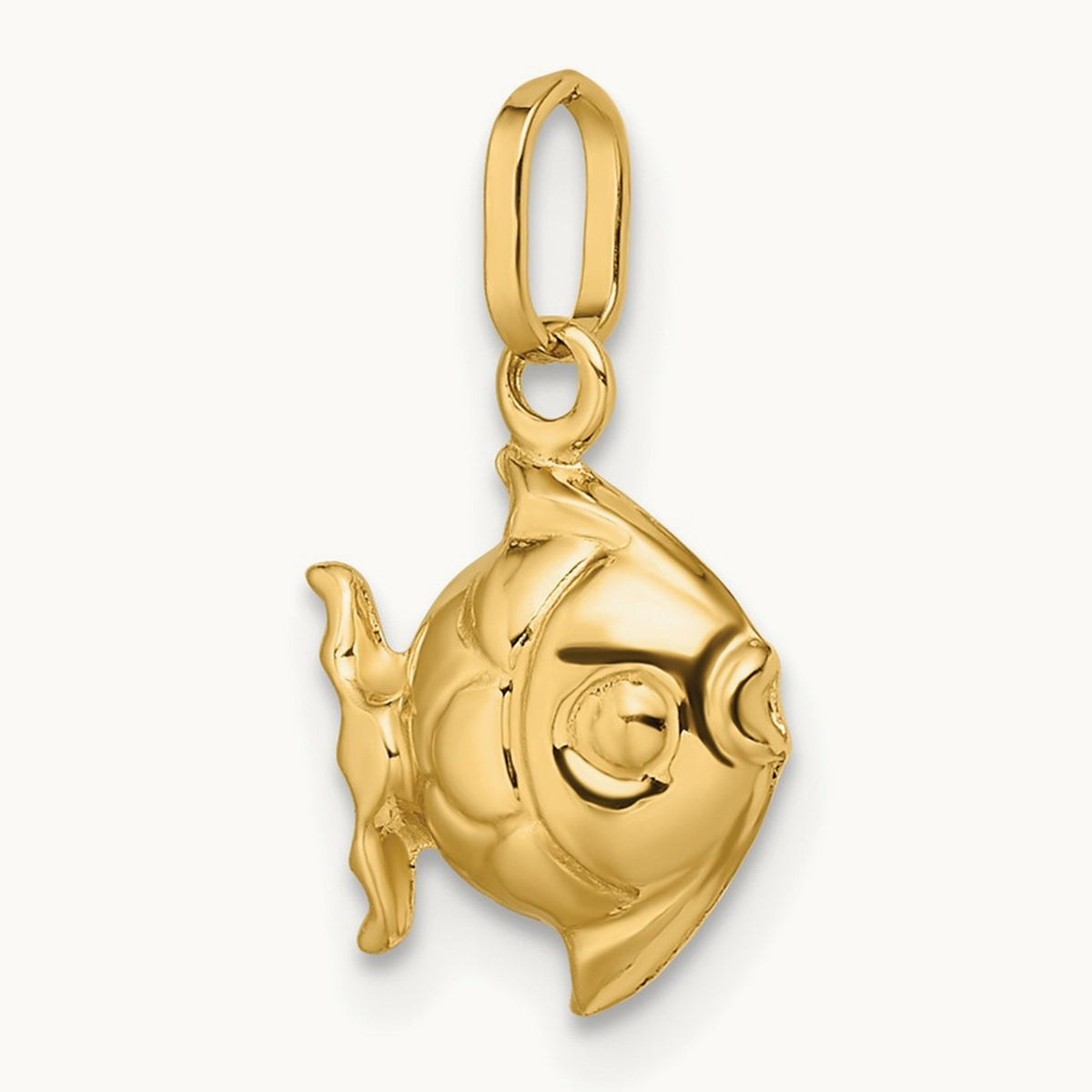 Madi K Polished 3-D Fish Pendant, 14K