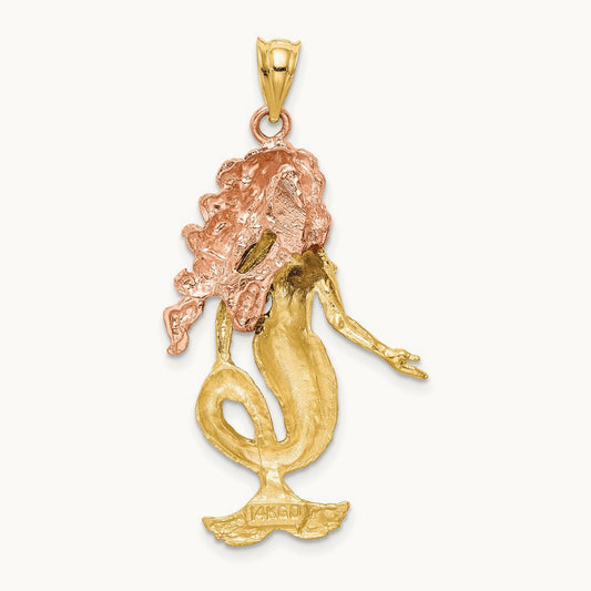 Mermaid Charm, 14K Two-tone