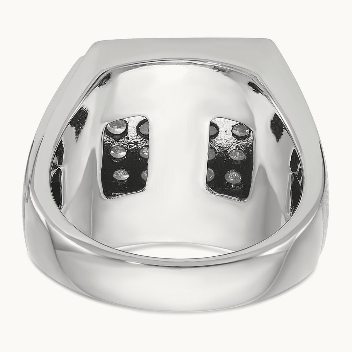 IBGoodman Men's Polished & Satin Diamond Cluster Ring, 14K White Gold