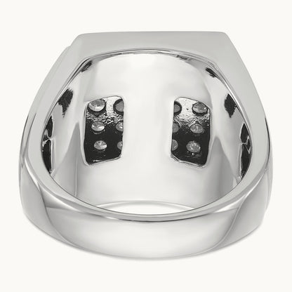 IBGoodman Men's Polished & Satin Diamond Cluster Ring, 14K White Gold
