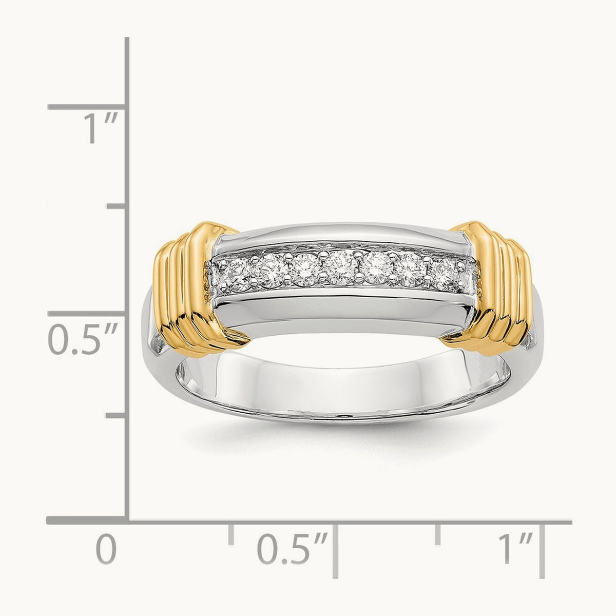 Diamond Mens Ring, 14K Two-tone