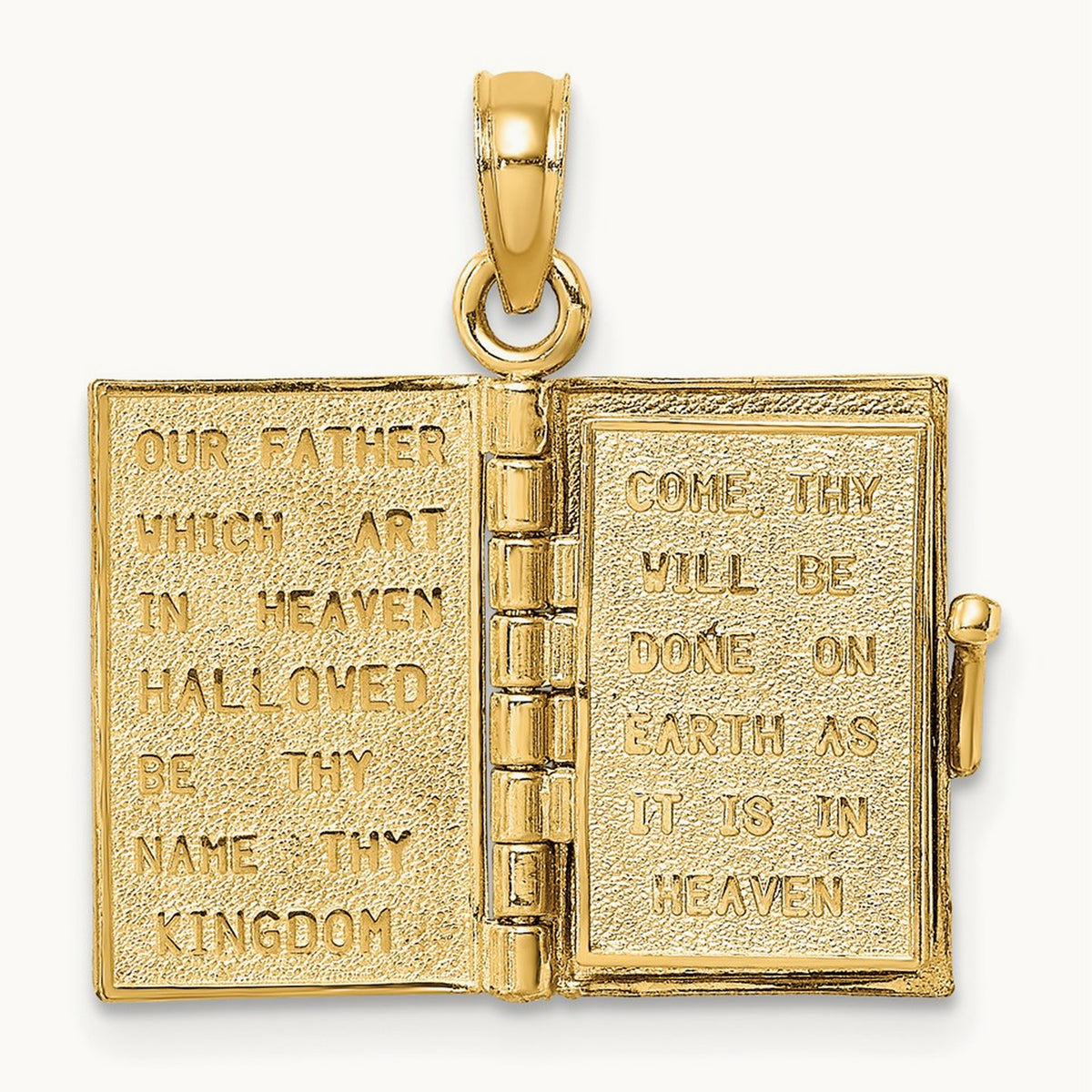 3-D Blue Enamel Bible Book w/ Moveable Pages Charm, 14K