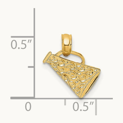 Megaphone with Handle Pendant in 14K Yellow Gold