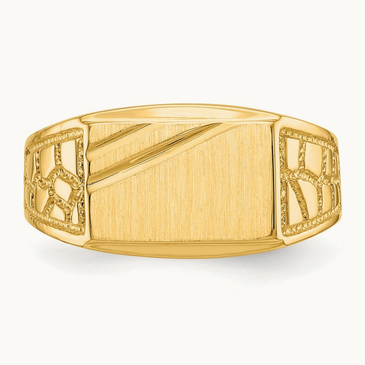 Open Back Mens Signet Ring — photo set