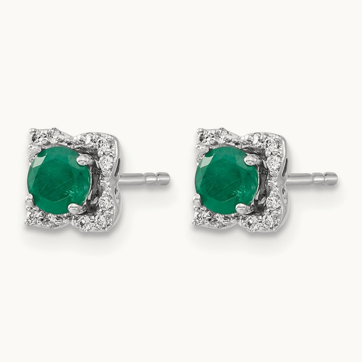 Diamond and Emerald Stud w/ Jacket Earrings — photo set