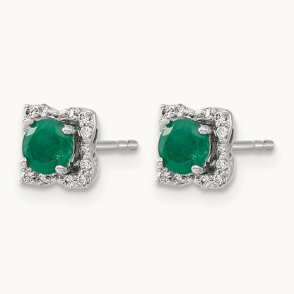 Diamond and Emerald Stud w/ Jacket Earrings — photo set