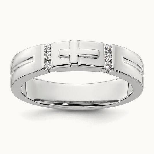 Cross Womens Wedding Band, 0.10-0.15 ct tw