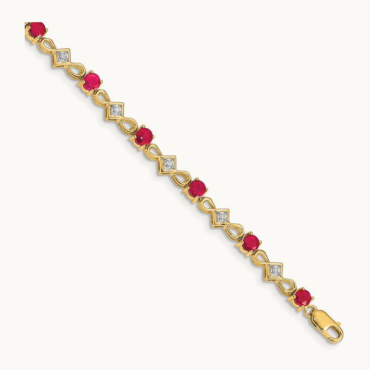 Diamond and Ruby Bracelet, 14K