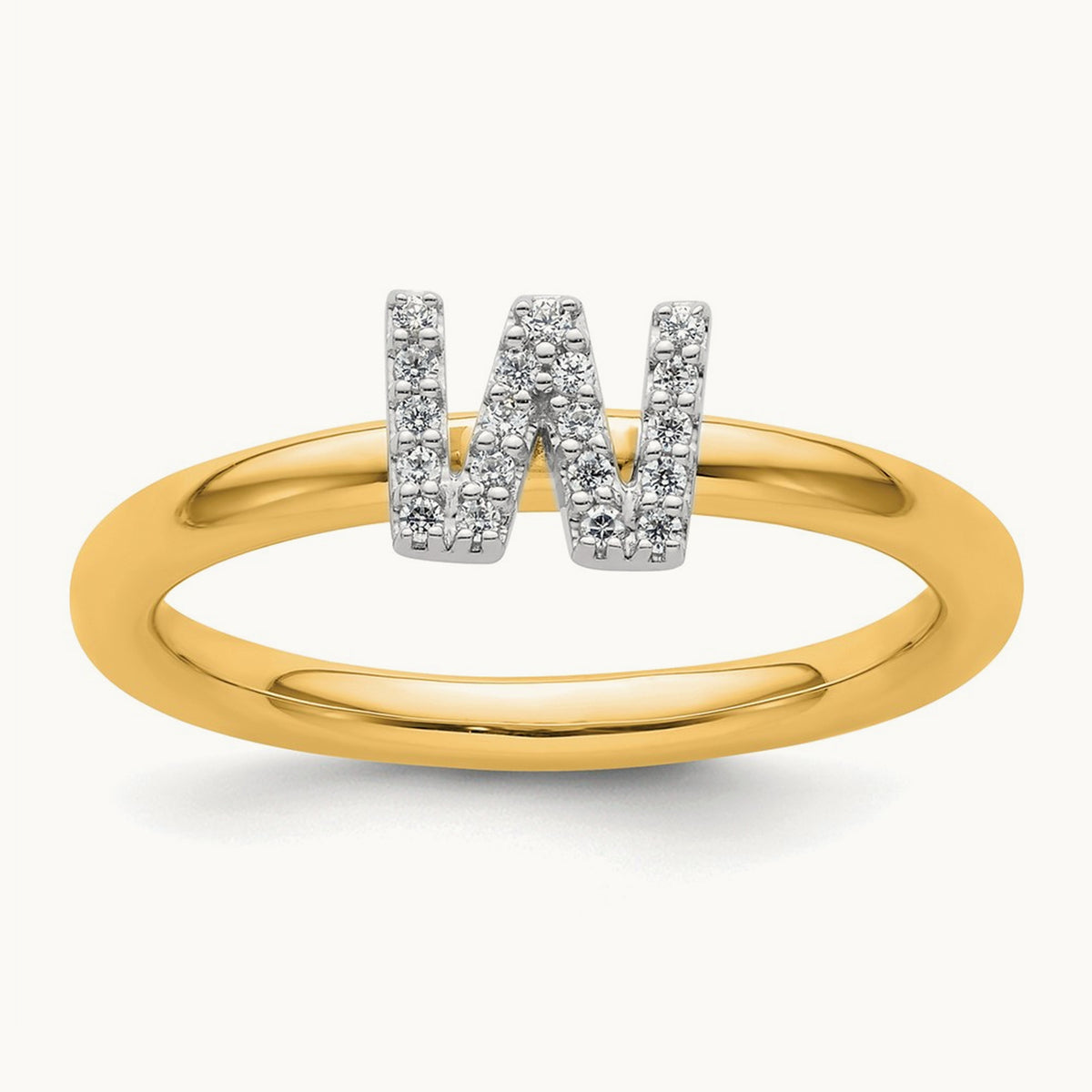 Stackable Diamond Ring — 14K Yellow Gold, W