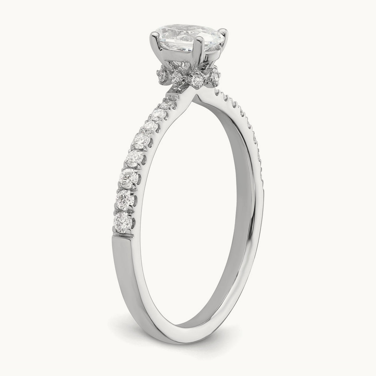 Oval Semi-Mount Solitaire Engagement Ring, 0.25-0.50 ct tw Lab-Grown Diamond — 1/4 ct