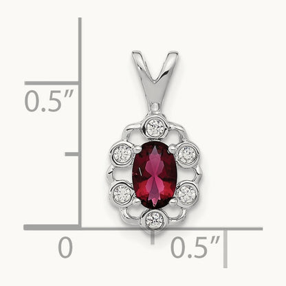 Created Ruby Pendant, 0.10 ct tw Lab-Grown Diamond