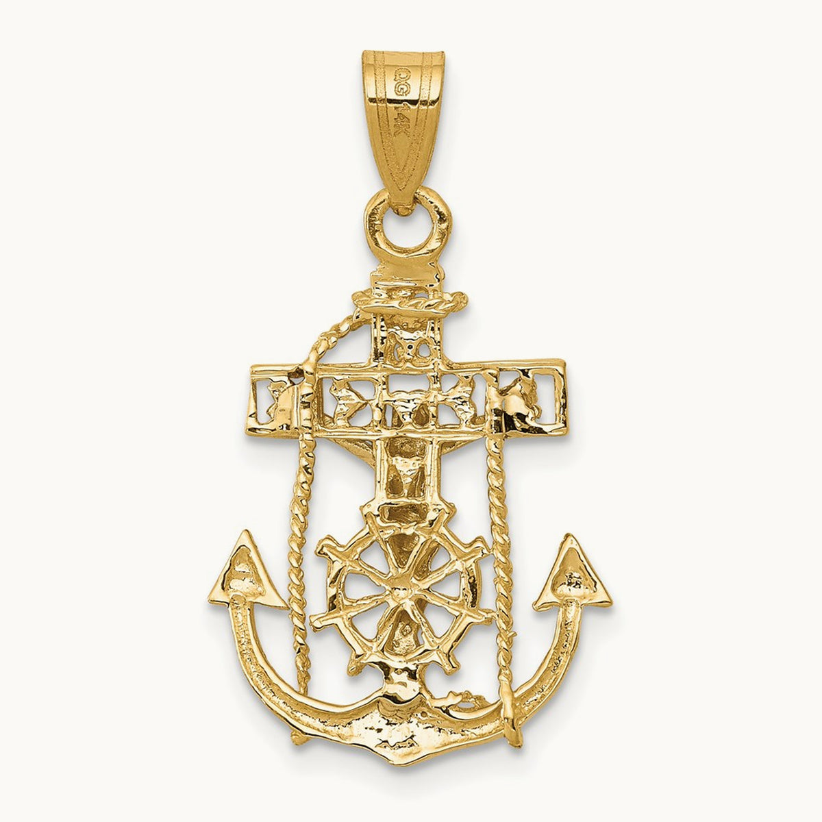 Mariners Cross Pendant — 14K Two-Tone Gold, 29mm