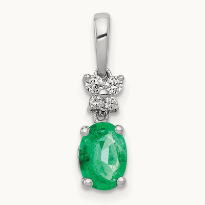 Diamond and Oval Emerald Pendant — photo set
