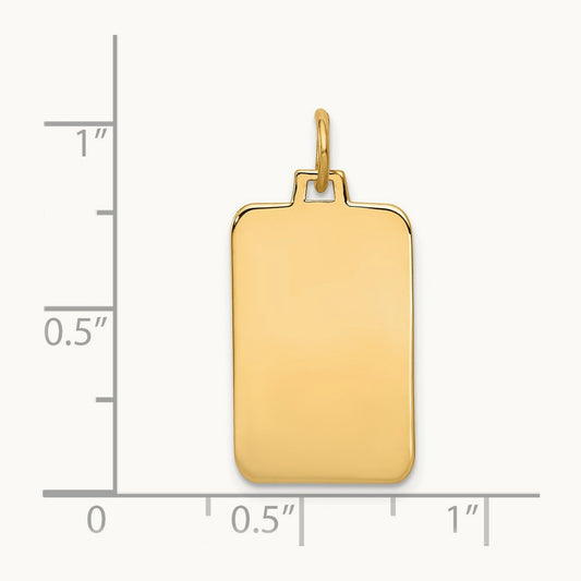 Plain .035 Gauge Engravable Rectangular Disc Charm — 26mm