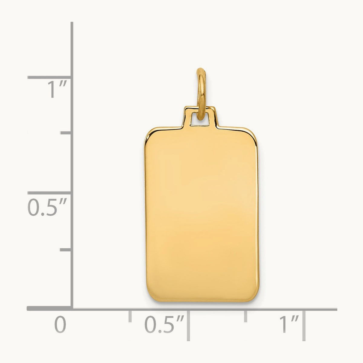 Plain .009 Gauge Engravable Rectangular Disc Charm — 26mm