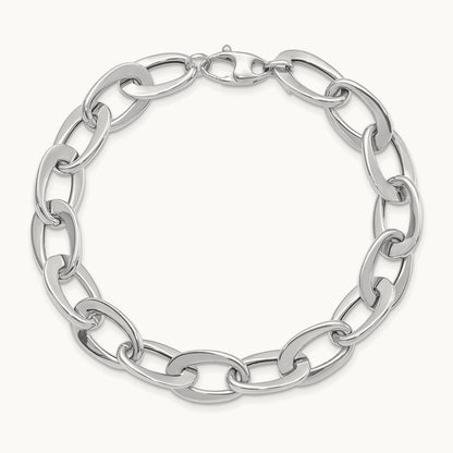 Polished Fancy Link Bracelet, 14K White Gold