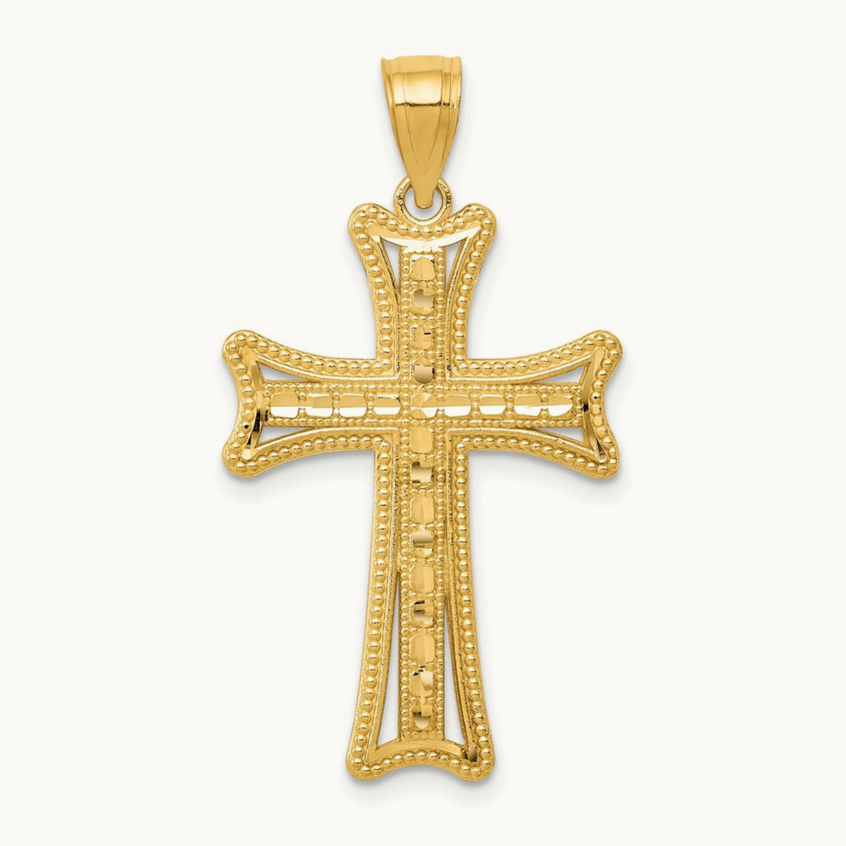 Diamond-cut Cross Pendant, 14K