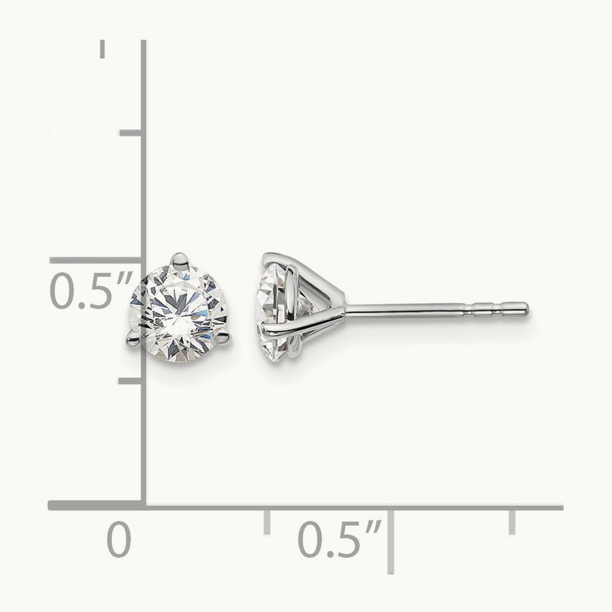 Round Stud Earrings, 0.10-6.00 ct tw Lab-Grown Diamond — 1 ct, Platinum