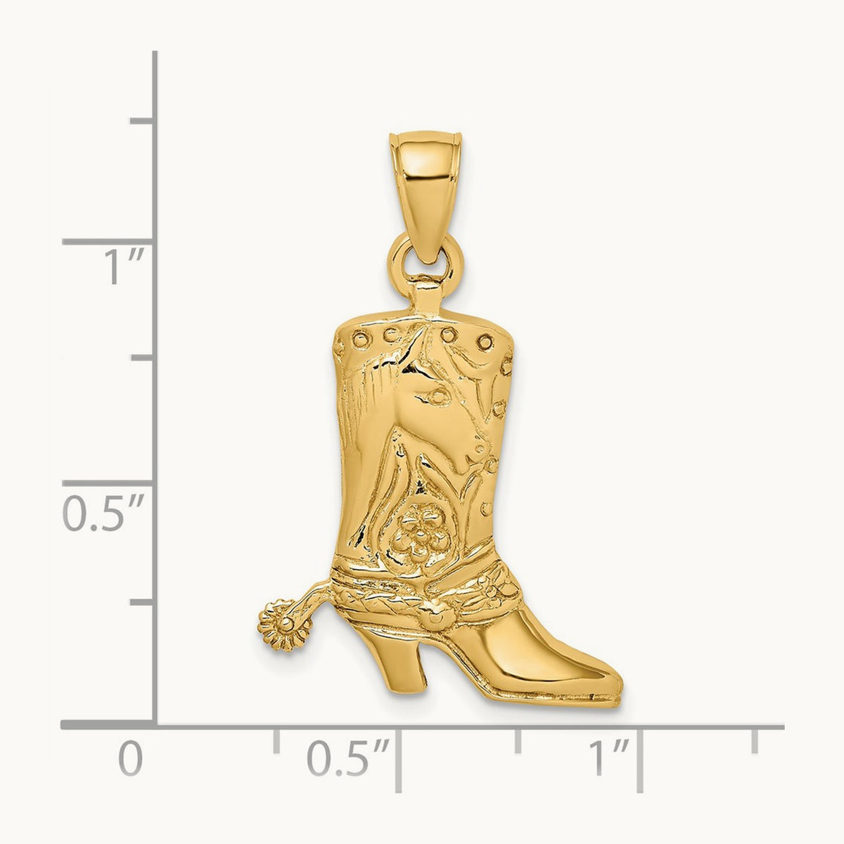 Cowboy Boot with Spur Charm, 14K