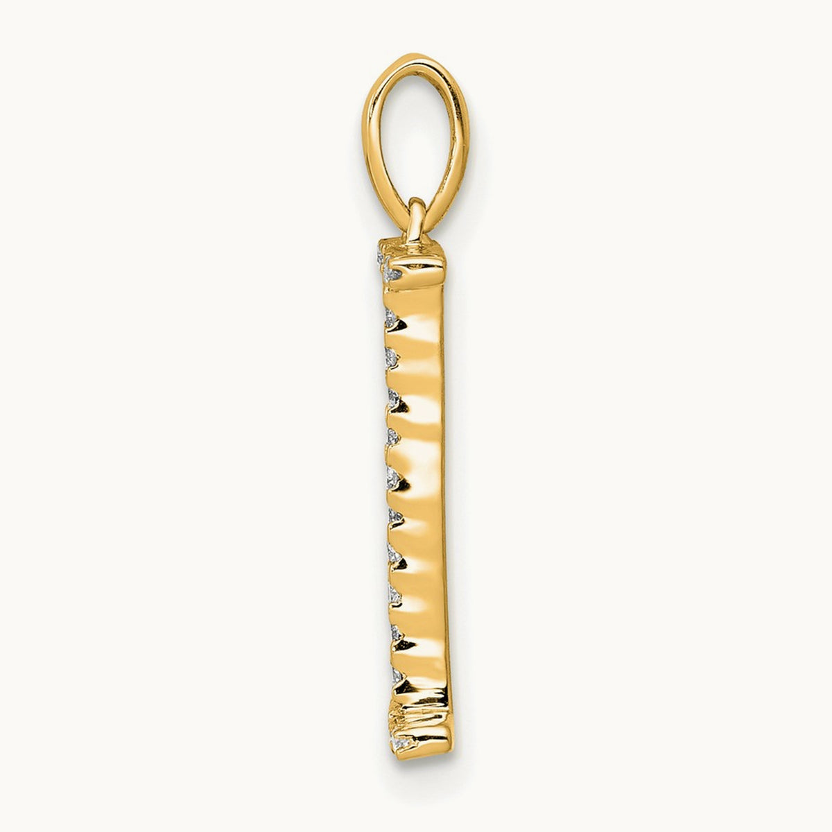 Diamond Letter I Initial Pendant, 14K