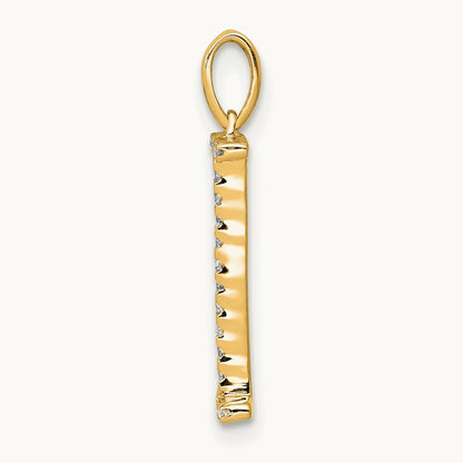 Diamond Letter I Initial Pendant, 14K