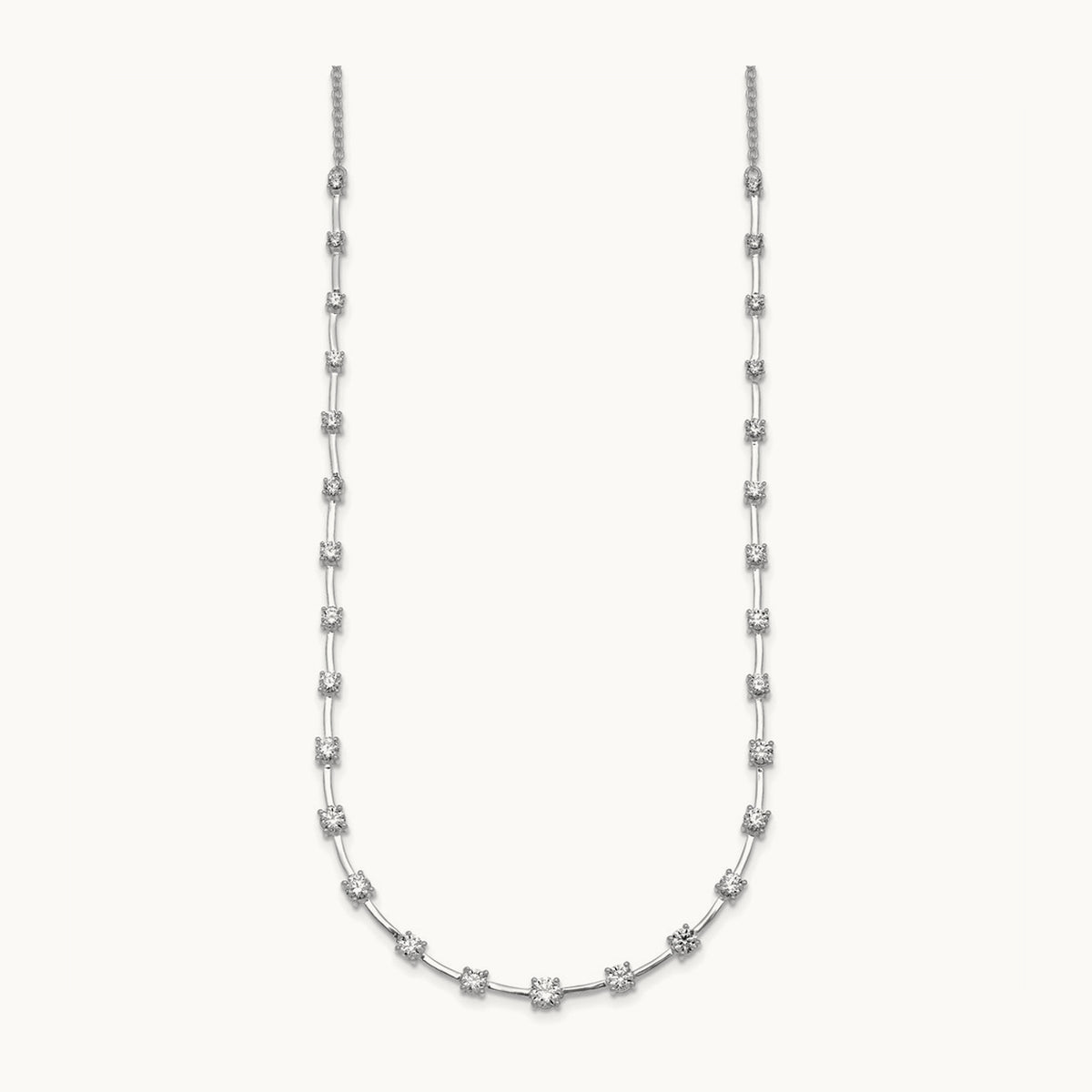 Fashion Tennis Necklace, 2.00 ct tw Lab-Grown Diamond — 14K White Gold