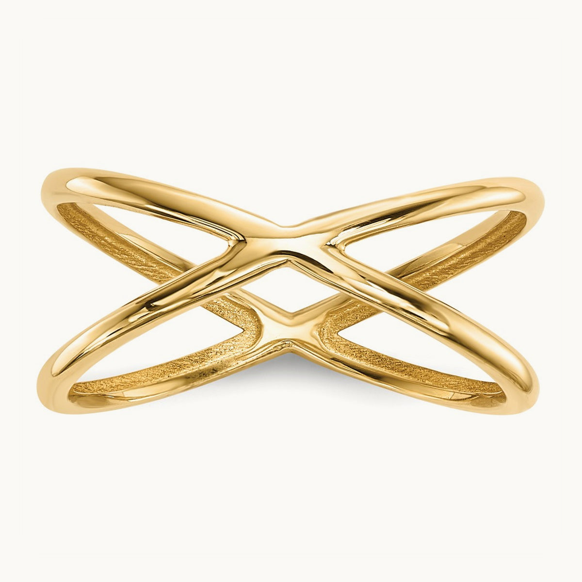 Polished Double Ring, 14K Gold