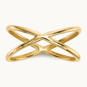 Polished Double Ring, 14K Gold