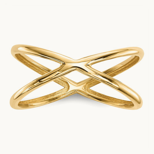 Polished Double Ring, 14K Gold