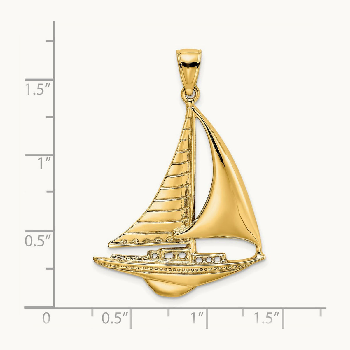 Polished Sailboat Charm — 39.9mm