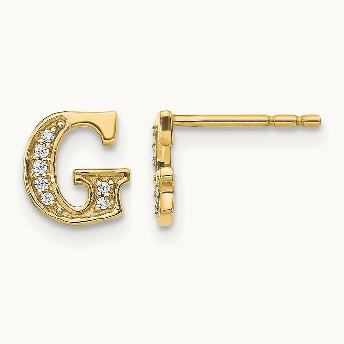 Diamond Earrings — 14K Yellow Gold, 8mm, G