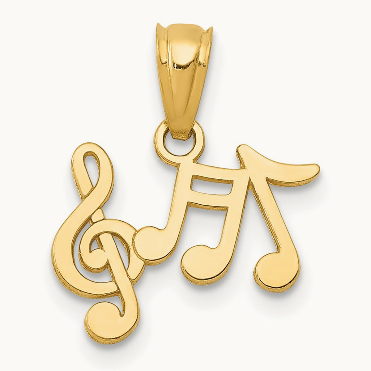 Polished Music Notes Pendant — 14.6mm