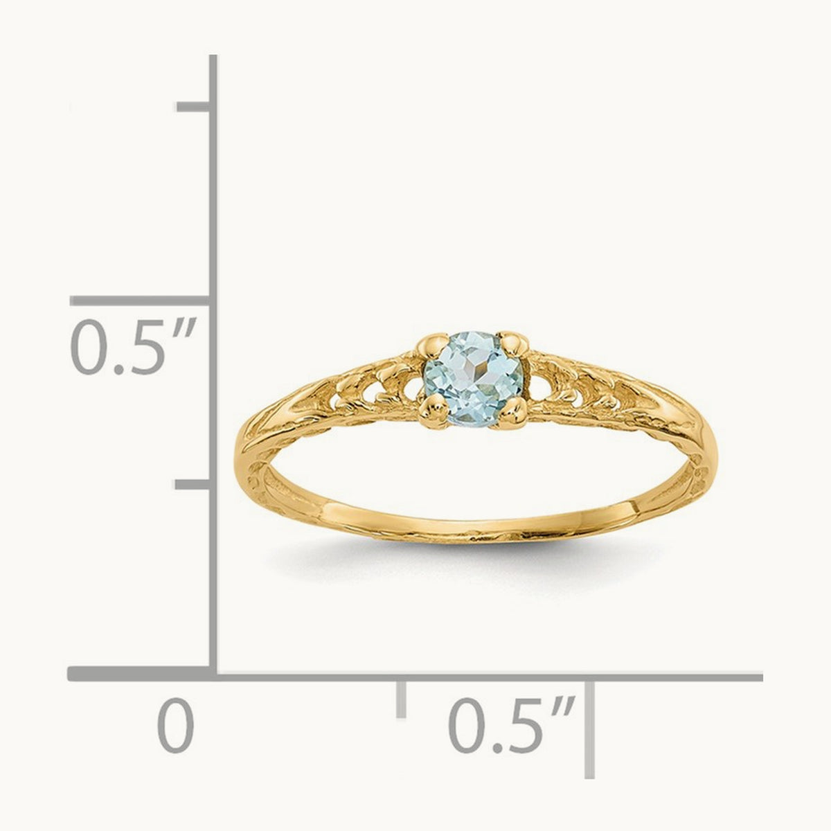 Madi K Aquamarine Birthstone Baby Ring, 3mm, 14K