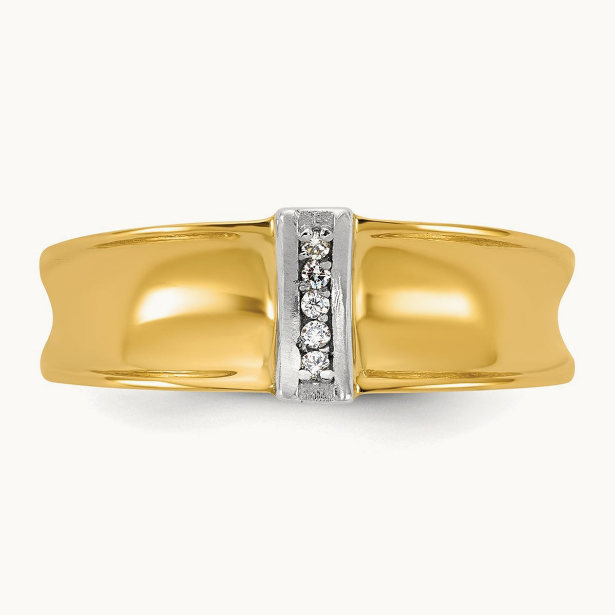 14ktt IB Goodman Mens Polished 5-Stone Diamond Ring Mounting