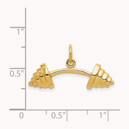 Barbell Charm, 14K