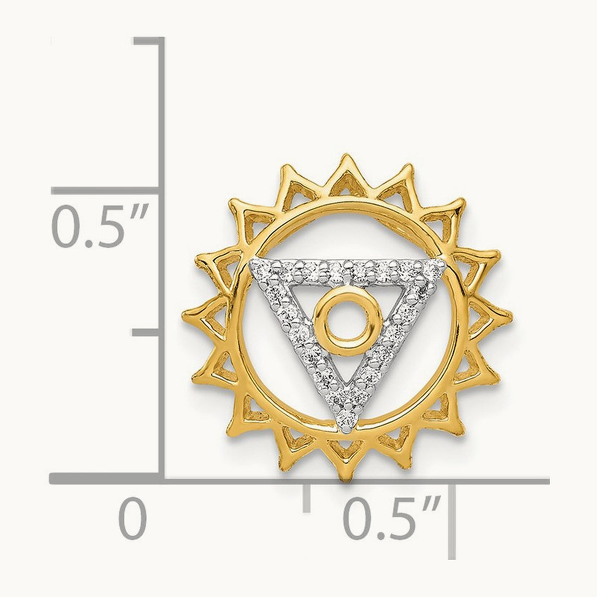 1/10ct. Diamond Vishuddha/Throat Chakra Chain Slide, 14K