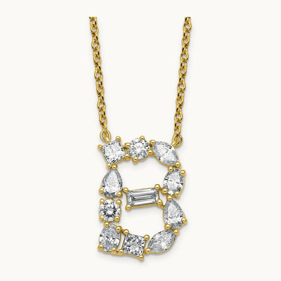 Initial B Necklace, 1.25 ct tw Lab-Grown Diamond