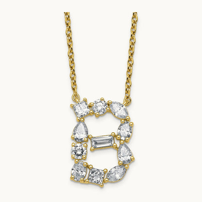 Initial B Necklace, 1.25 ct tw Lab-Grown Diamond