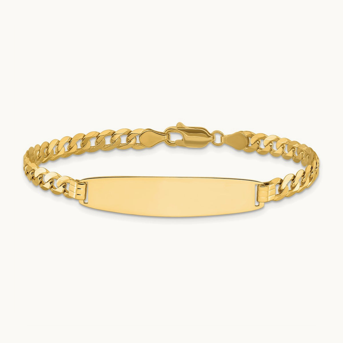 Curb Link Rounded ID Bracelet, 14K