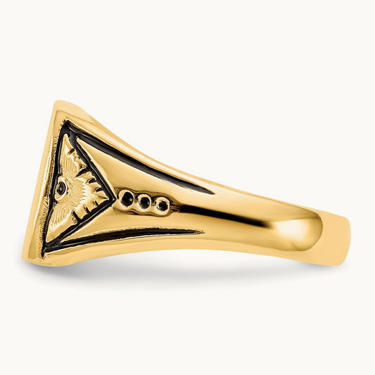 11.5x11. Closed Back Antiqued Signet Ring, 0mm, 14K