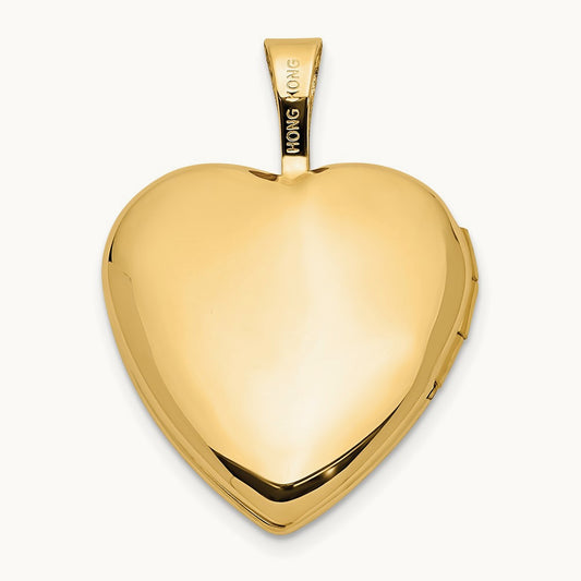 14K 16mm with .01ct. Diamond Star Heart Locket