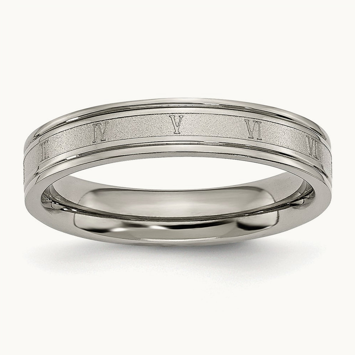 Brushed Center Roman Numerals Band — photo set