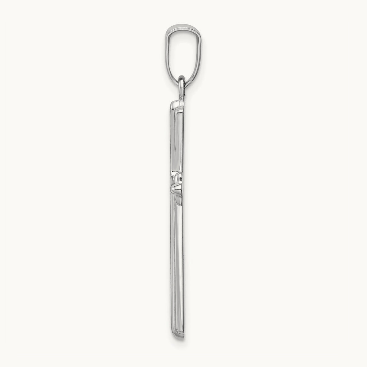 Polished Cross Pendant, 14K White Gold