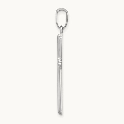Polished Cross Pendant, 14K White Gold